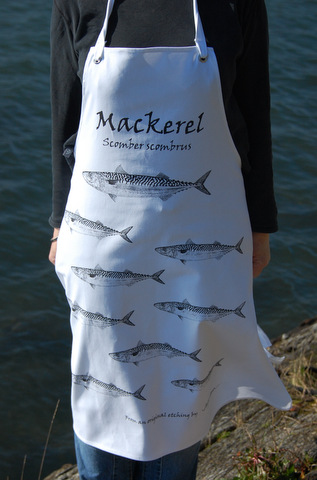Cotton Apron - Mackerel in 'My Designs'