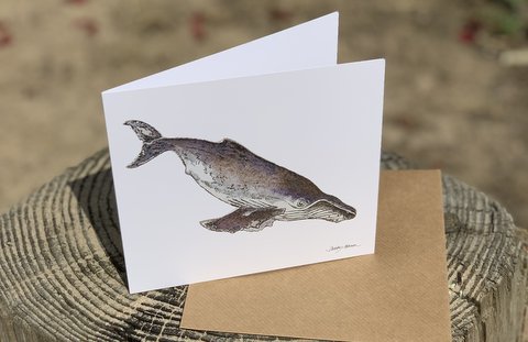 Baby Humpback Whale Greetings Card
