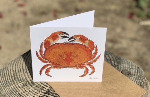 Brown Crab Greetings Card
