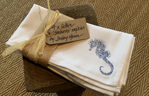Seahorse Cotton Napkins - Pack of 4