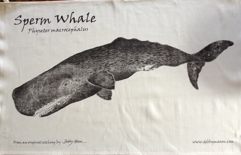 Sperm Whale Tea Towel