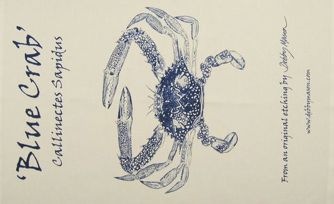 Blue Crab Tea Towel in 'My Designs'