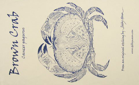 Brown Crab Tea Towel