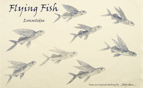 Flying Fish Tea Towel in 'My Designs'