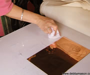 Aligning the plate on the press